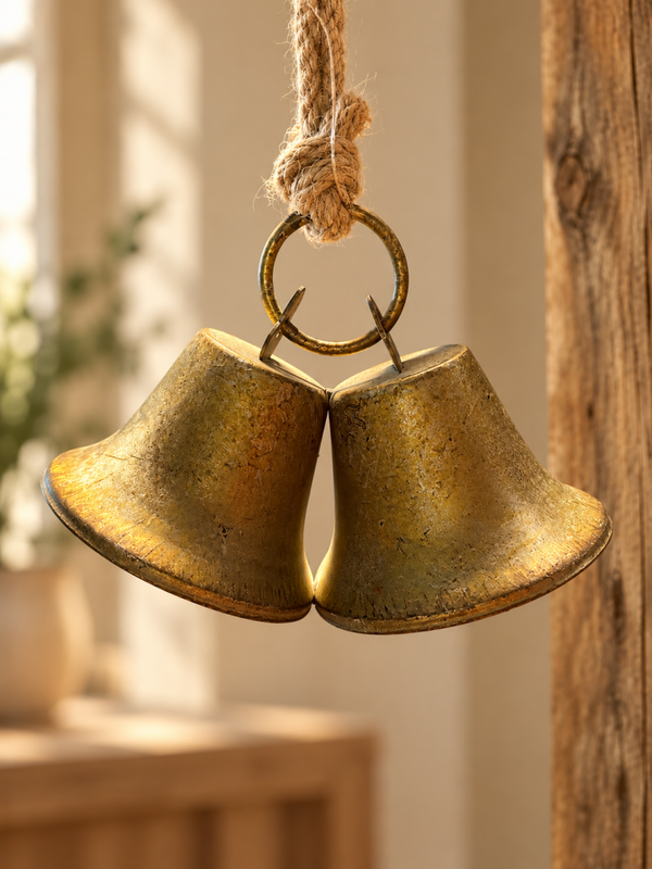 Set van 2 gouden bellen