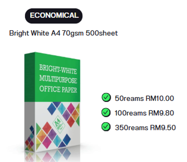 BRIGHT WHITE A4 70GSM 500SHEET