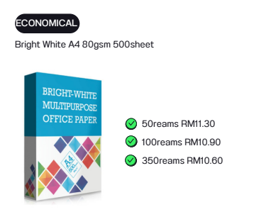 BRIGHT WHITE A4 80GSM 500SHEET
