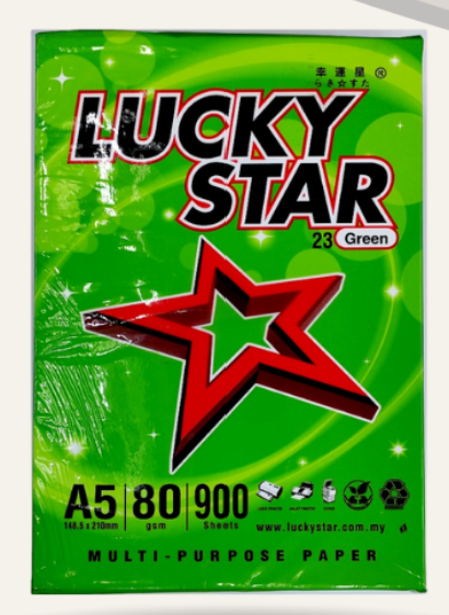 LUCKY STAR A5 80GSM 900SHEETS  (WHATSAPP TO ORDER)
