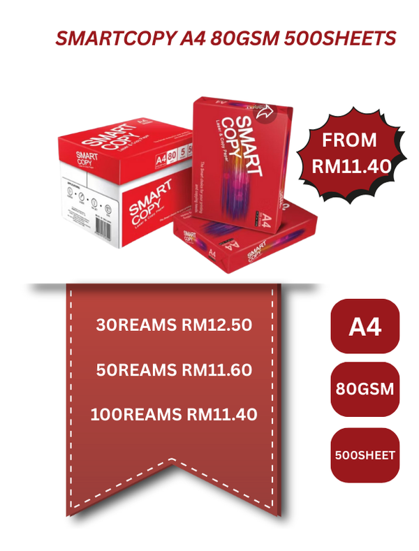SMARTCOPY A4 80GSM 500SHEET  (WHATSAPP TO ORDER)