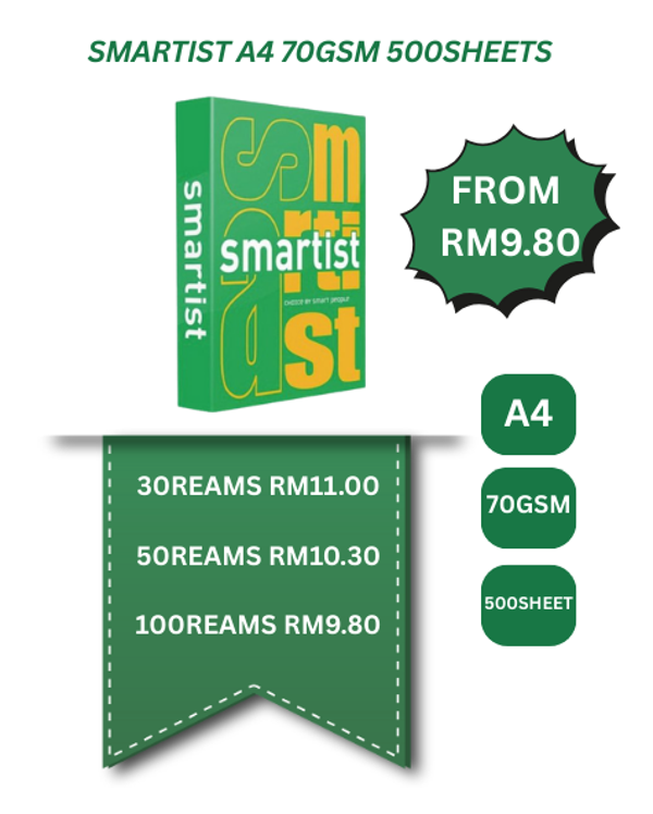 SMARTIST A4 70GSM 500SHEET  (WHATSAPP TO ORDER)