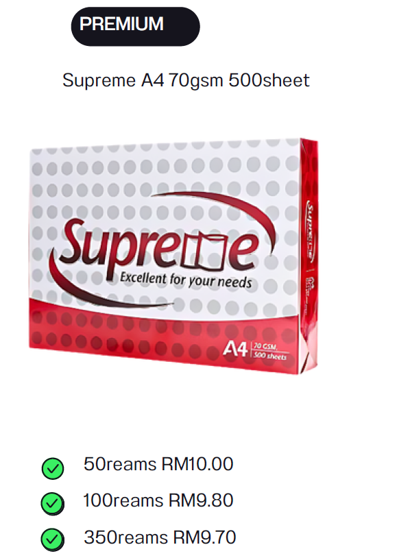 SUPREME A4 70GSM 500SHEET
