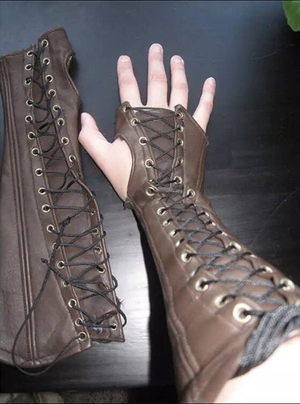 Lederen lange (heren) handschoenen