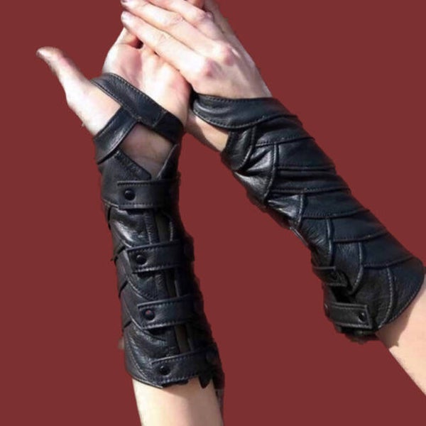 Lederen lange (dames) handschoenen
