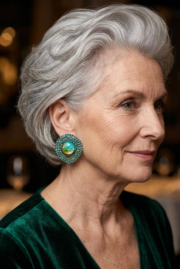 Sea foam Green and Blue Rhinestone Post Earrings