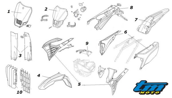 TM Racing genuine tail-light unit (without lower reflector.)