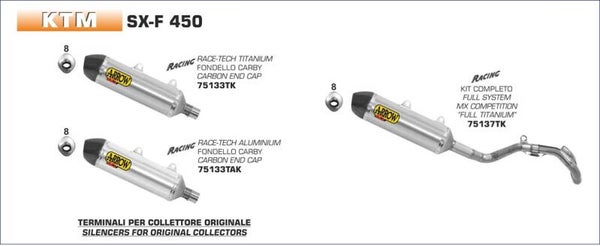 ARROW OFF-ROAD RACE-TECH TITANIUM, CARBON END CAP