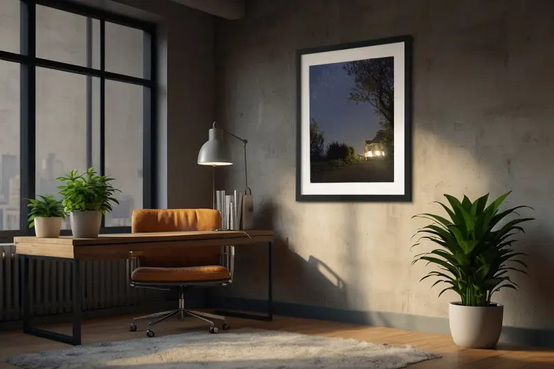 Der Nachthimmel über der Ostsee im Bilderrahmen.