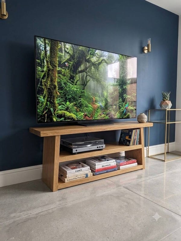 Rustic Handmade Angled TV Stand