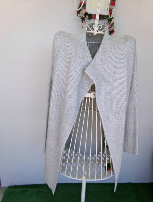 Gilet Mi-long ou Manteau Gris clair chiné Taille S