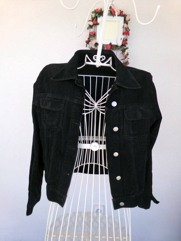 Blouson Noir en velours côtelé Taille 38