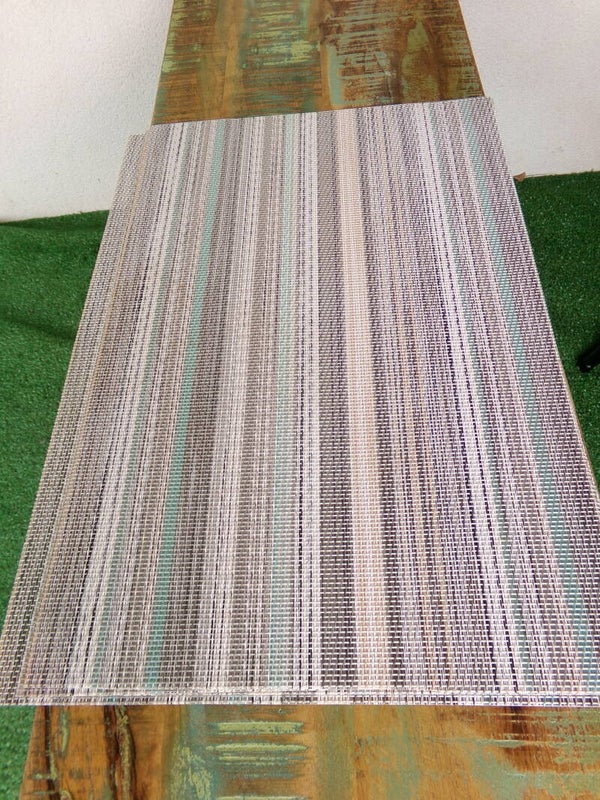 Sets de table plastifiés à lignes ton marron clair vert clair Neuf
