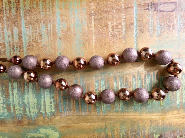 Collier boules Marron élégant Femme
