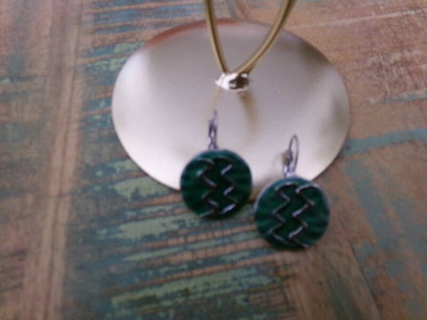 Boucles Oreilles Fantaisie Vert Motif