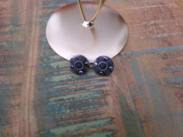 Boucles Oreilles Fantaisie Noire et gris foncé