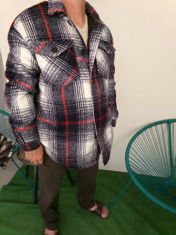 Veste à carreaux rouge bleu blanc KIABI Taille XL