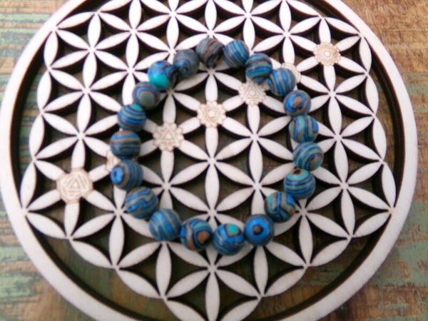 Bracelet Turquoise Africaine Nervuré orange, vert, marron, noir MIXTE