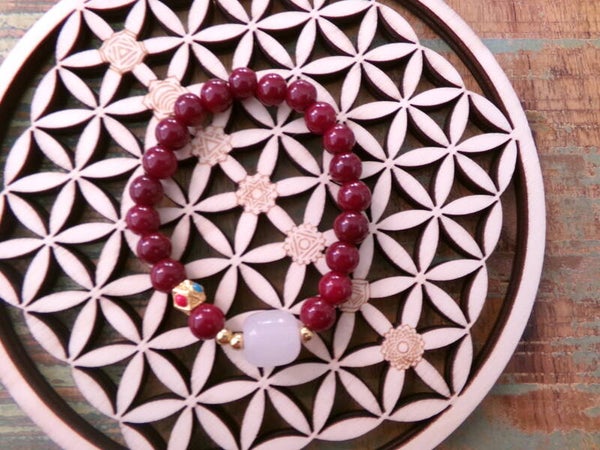 Bracelet Jaspe Rouge Chance, Porte-Bonheur, Vitalité , Clarté Femme