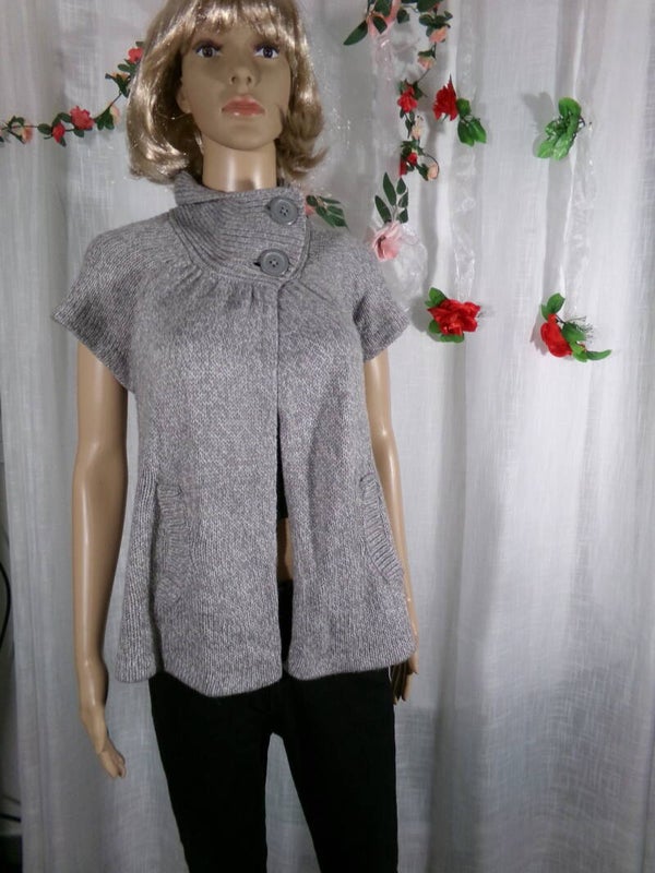 Gilet Gris Printemps-Eté sans manches originale REDOUTE CREATION Taille 34/36