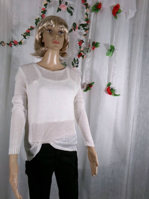 Pull Très fin Eté Blanc CLOOTHES Original Taille 36/38
