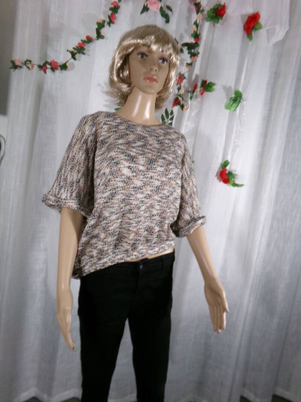 Pull moucheté ton orange marron MARQUE AKOZ Taille L