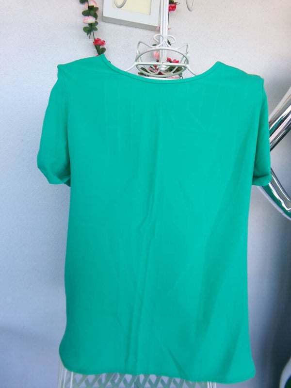 Haut long couleur vert pomme, manches courtes STRADIVARIUS Taille M