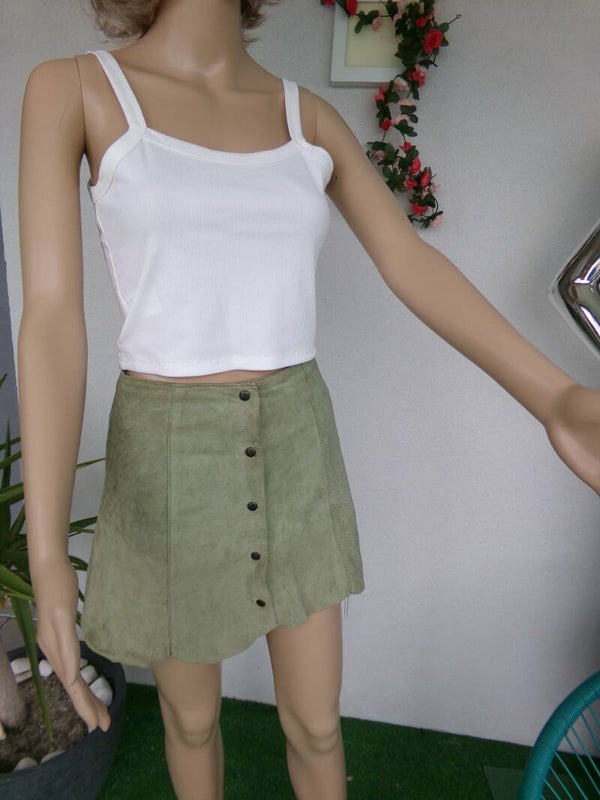 Jupe en daim véritable doublée Verduron Taille 36