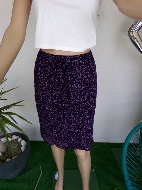 Jupe mi-longue violette tout en nuances de tons fluide PIMKIE Taille 36
