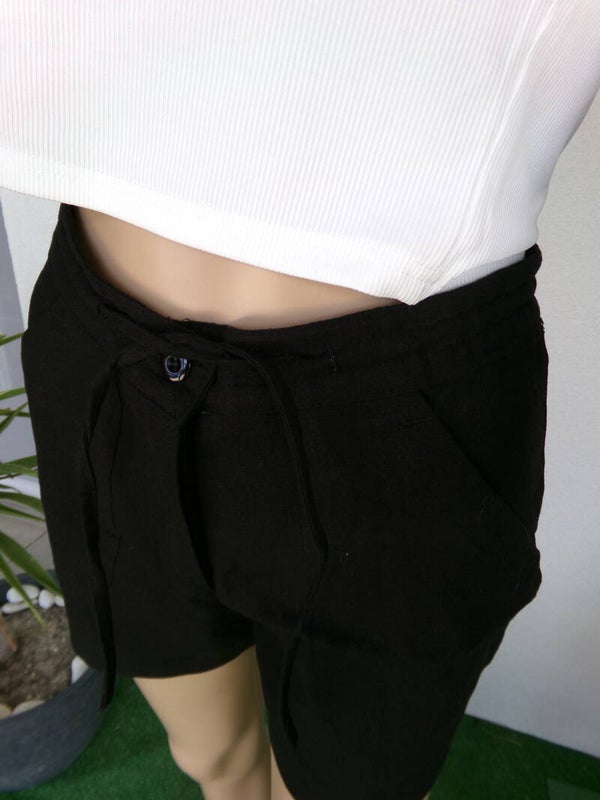 Shorts en lin Noir MARQUE TAVIA LUCCI Taille 36 Neuf
