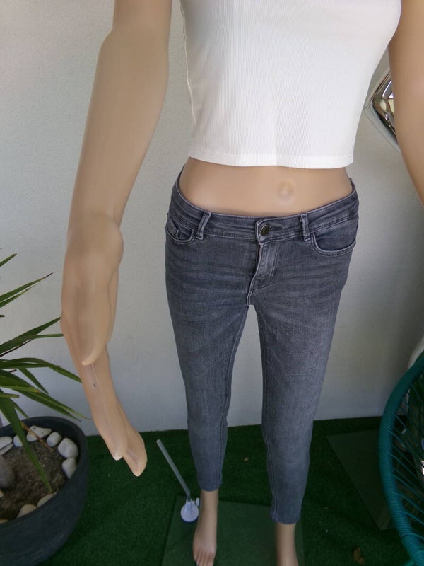 JEAN extensible DENIM Gris ZARA TAILLE 36
