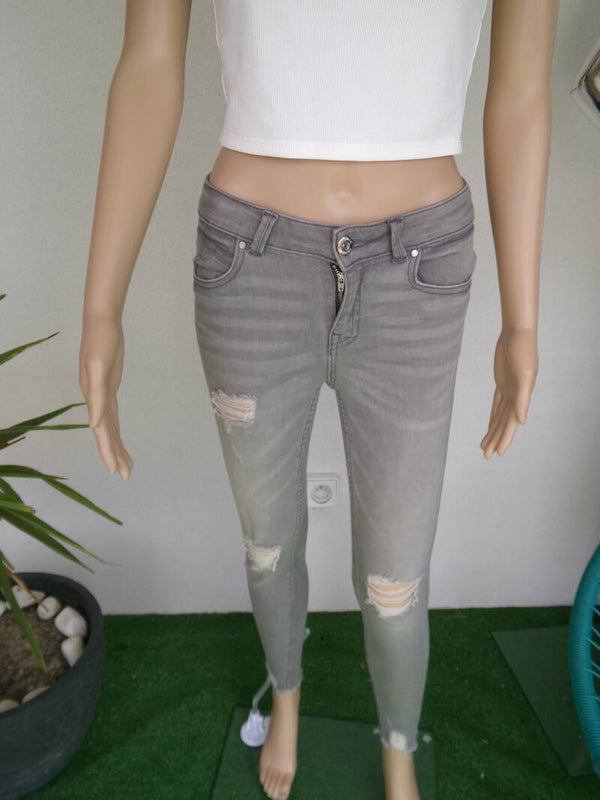 JEAN Gris clair troué DENIM CO. Taille 32