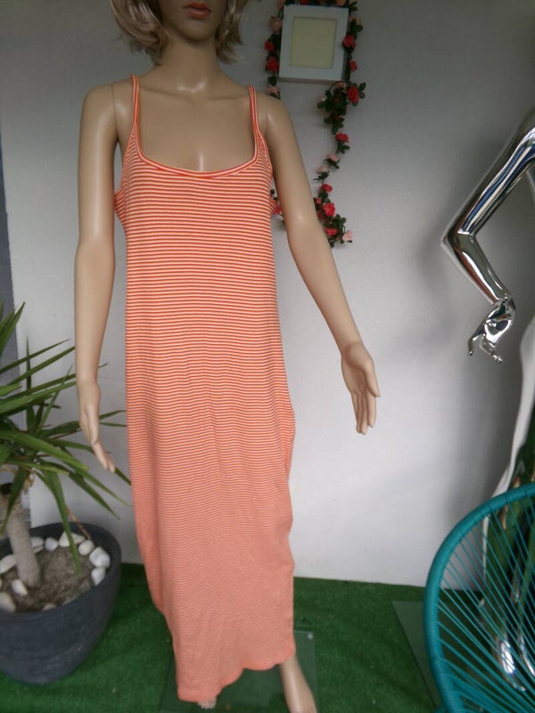 Robe longue à ligne ton orange Fines bretelles INEXTENSO TAILLE M-XL
