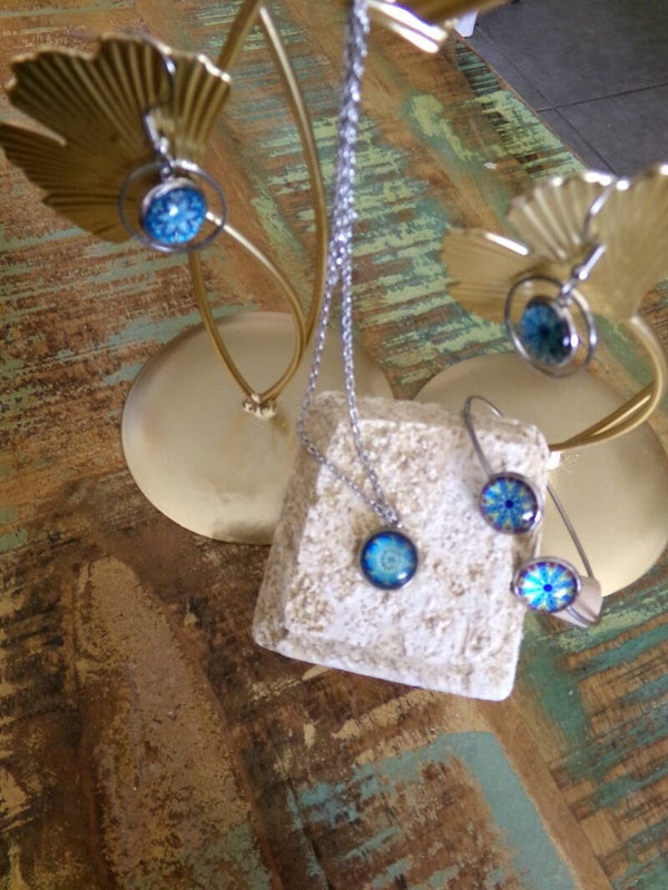 PARURE C Collier Bracelet Boucles d'oreilles, Fait main, UNIK