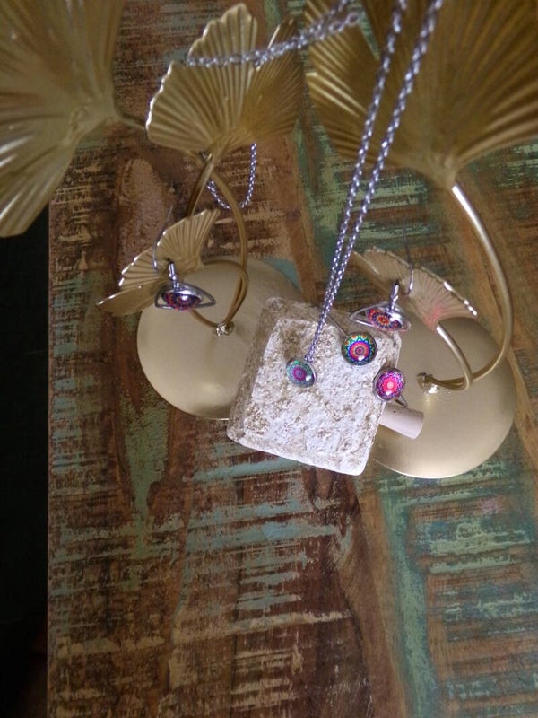 PARURE I Collier, Bracelet, Boucles d'oreilles, branchés, décalés, UNIK Fait main