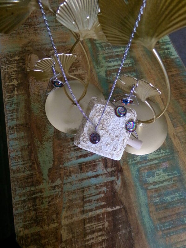 PARURE J Collier, Bracelet, Boucles d'oreilles, branchés, décalés, UNIK Fait main