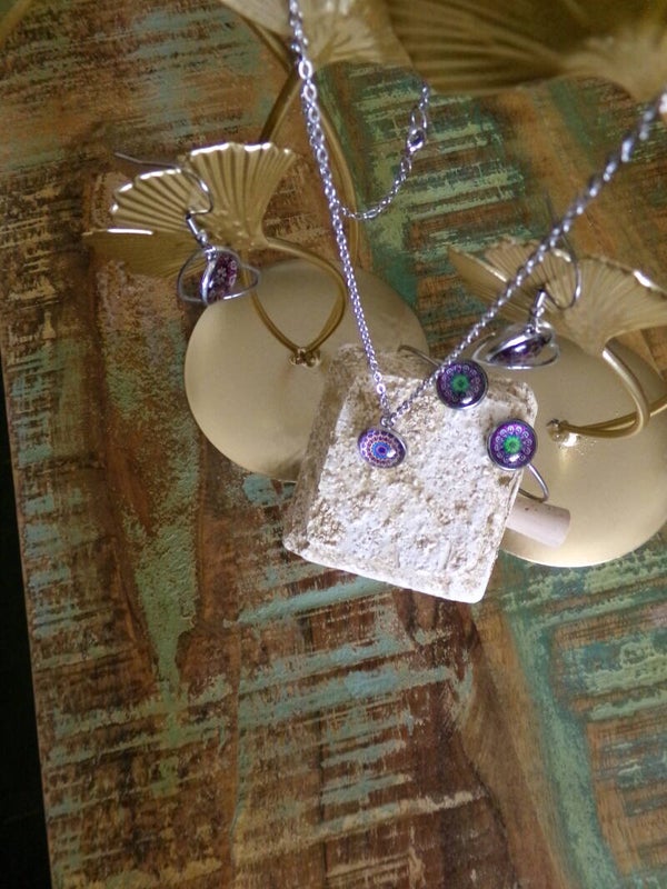 PARURE K Collier, Bracelet, Boucles d'oreilles, branchés, décalés, UNIK Fait mAIN