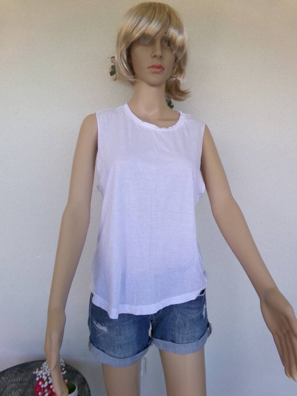 Tee Shirt sans manches Couleur blanc Taille M MARQUE H&M