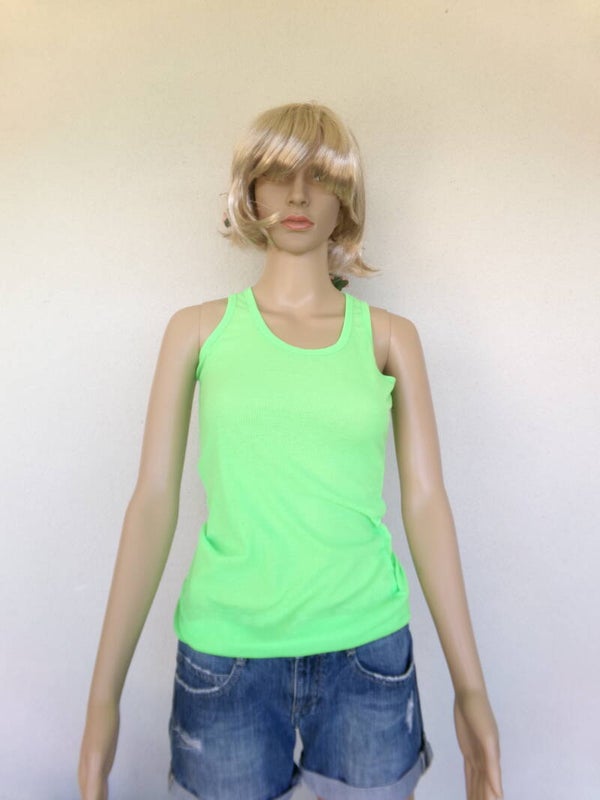 Top sans manches côtelé orange, vert Taille S/M Marque PLAY IN COLLECTION TOUT EST EN STOCK