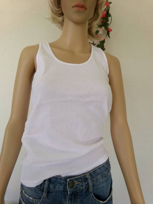 Haut côtelé sans manches Blanc Taille M INSIDE for Girl