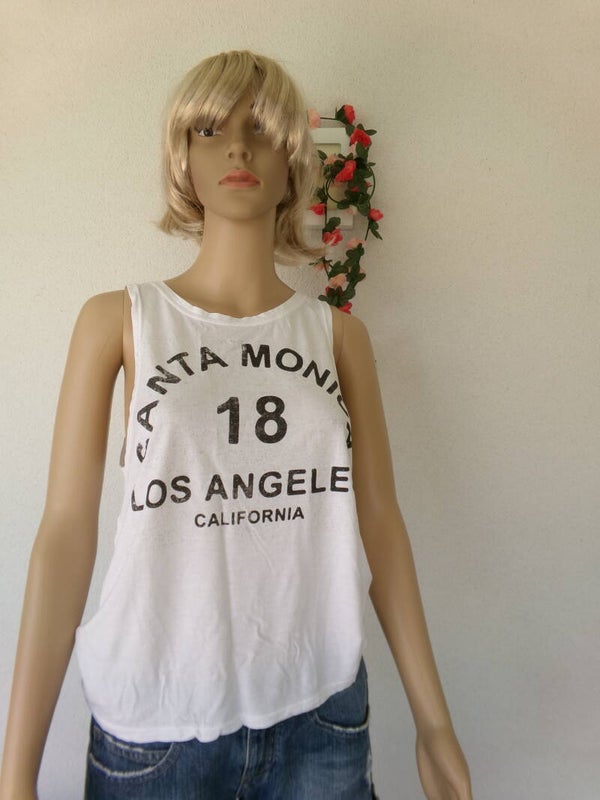 Haut sans manche à motifs inscription et paillettes  PIMKIE Taille S/M