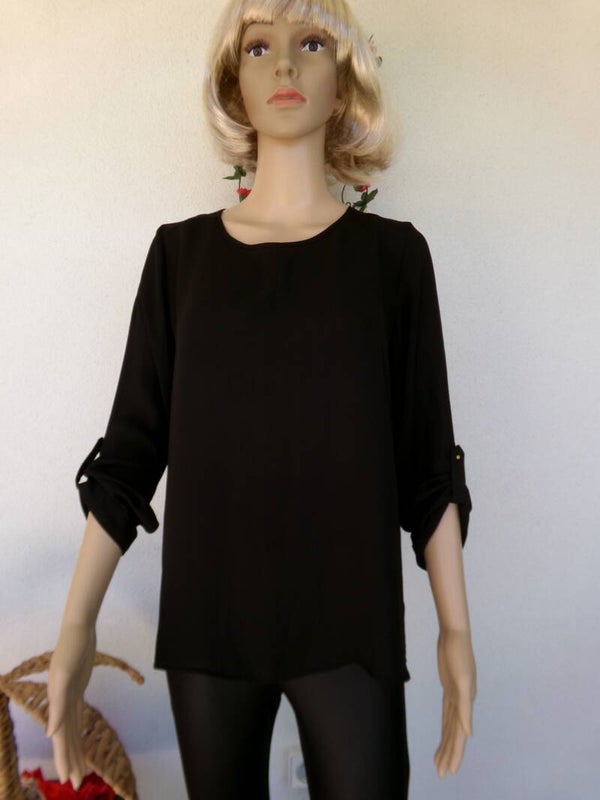 Chemise noir stylée très fluide élégante ATMOSPHERE TAILLE 40