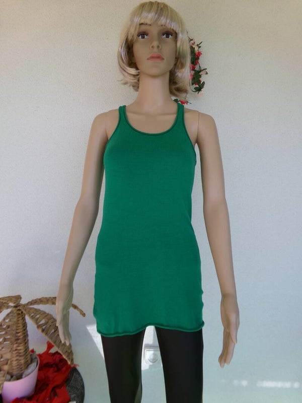 Tee Shirt sans manche VERT MARQUE 2ELLES Collection Taille Unique