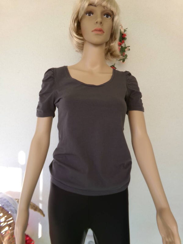 Tee Shirt H&M manches ballons Gris TAILLE S