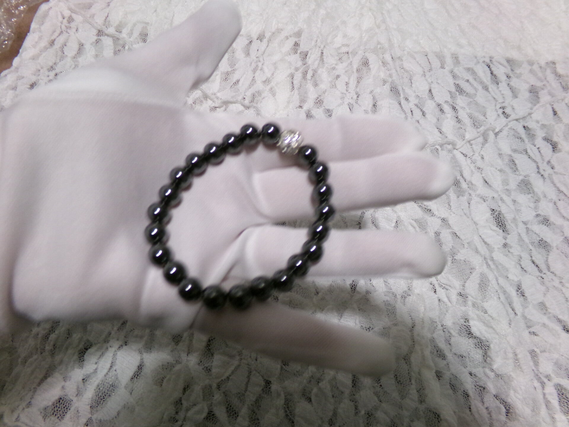 BRACELET ONYX AVEC PIERRE BRILLANTE 17 CM A 20 CM TOUR POIGNET FEMME 8MM