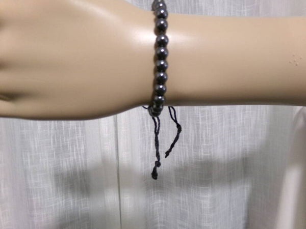 BRACELET ONYX REGLABLE 6MM MIXTE HOMME FEMME 17-20 CM