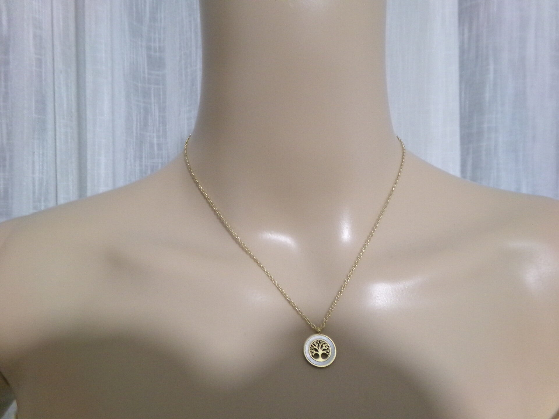 PENDENTIF ARBRE DE VIE FABRICATION ARTISANALE 10MM PLAQUE OR CHAINE 40CM AJUSTABLE + 7