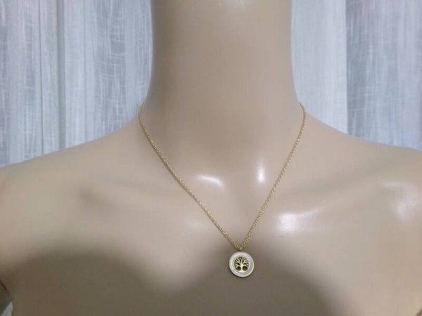 PENDENTIF ARBRE DE VIE FABRICATION ARTISANALE 10MM PLAQUE OR CHAINE 40CM AJUSTABLE + 7