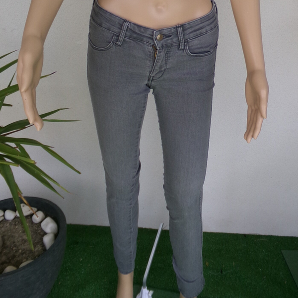 JEAN SKINNY Gris Clair LOW WAIT BY H&M TAILLE 36