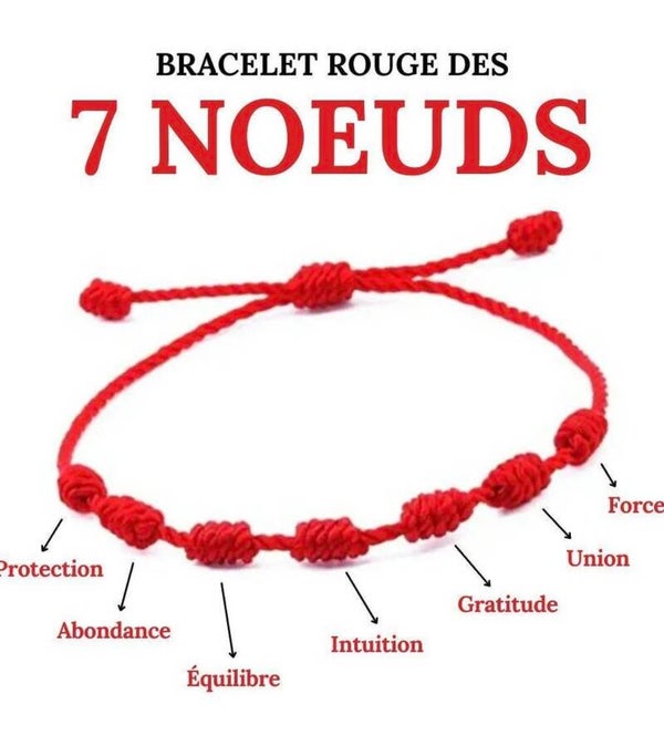 FIL DU DESTIN A 7 NOEUDS ROUGE LA LEGENDE DIT ... Vendu par 2